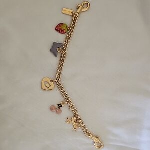 Coach Gold Bracelet with Colorful Charms